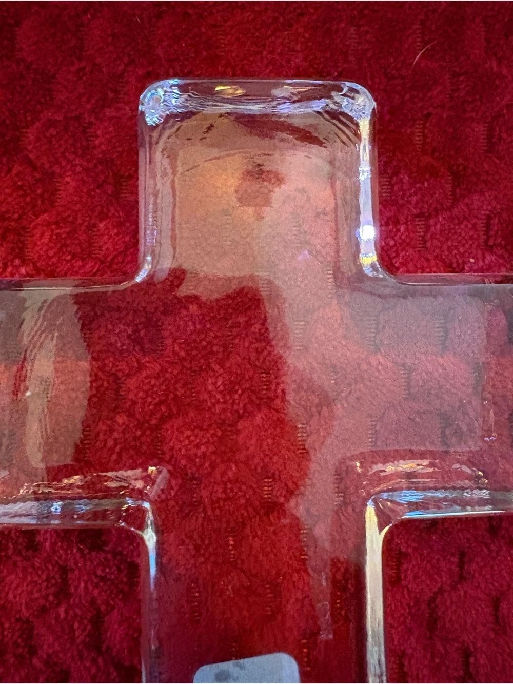 Simon Pearce Hand Blown Glass Cross Paperweight 5” w/ Box & Card Signed Sticker - Picture 3 of 15